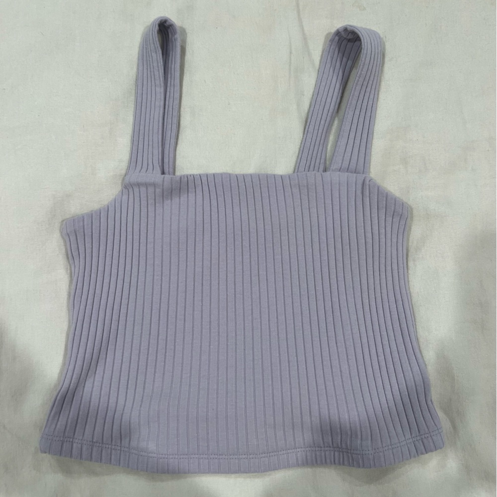 American Eagle Outfitters Lilac Ribbed Crop Top